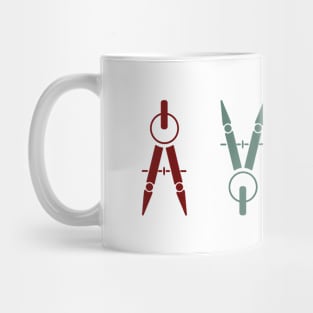 vintage architect compass Mug